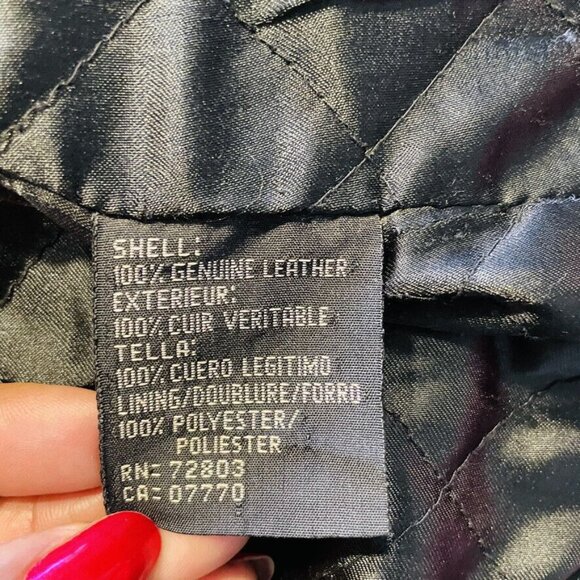 Mens Black Leather Coat  Haggar Size XL Heavy Winter Jacket u - Picture 12 of 12